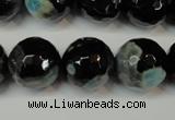 CAG5865 15 inches 16mm faceted round fire crackle agate beads