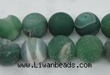 CAG5927 15 inches 10mm round matte druzy agate beads wholesale