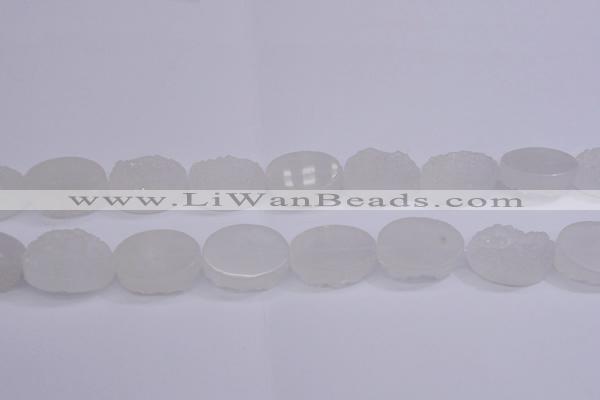 CAG5981 15.5 inches 18*25mm oval white agate gemstone beads