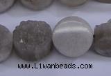 CAG5985 15.5 inches 16mm coin grey agate gemstone beads