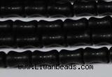 CAG6038 15.5 inches 4*8mm bone matte black agate beads