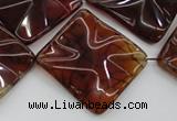 CAG6070 15.5 inches 20mm wavy diamond dragon veins agate beads