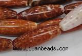 CAG608 15.5 inches 10*30mm rice natural fire agate beads wholesale