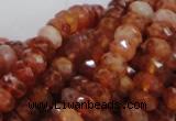 CAG612 15.5 inches 6*10mm faceted rondelle natural fire agate beads