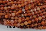 CAG618 15.5 inches 4mm faceted round natural fire agate beads