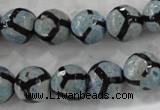 CAG6185 15 inches 8mm faceted round tibetan agate gemstone beads