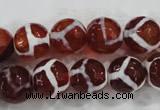 CAG6200 15 inches 8mm faceted round tibetan agate gemstone beads