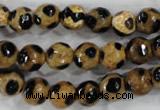 CAG6205 15 inches 8mm faceted round tibetan agate gemstone beads