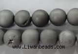 CAG6224 15 inches 12mm round plated druzy agate beads wholesale