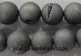 CAG6226 15 inches 16mm round plated druzy agate beads wholesale