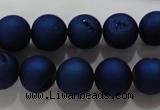 CAG6242 15 inches 8mm round plated druzy agate beads wholesale