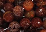 CAG625 15.5 inches 18mm faceted round natural fire agate beads