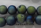 CAG6262 15 inches 8mm round plated druzy agate beads wholesale