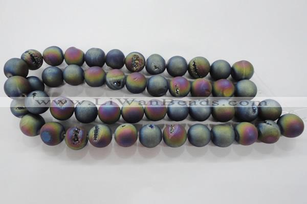 CAG6288 15 inches 20mm round plated druzy agate beads wholesale