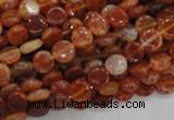 CAG629 15.5 inches 8mm coin natural fire agate beads wholesale