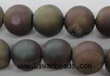 CAG6294 15 inches 12mm round plated druzy agate beads wholesale