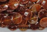 CAG637 15.5 inches 12mm faceted coin natural fire agate beads