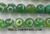 CAG6391 15 inches 8mm faceted round tibetan agate gemstone beads