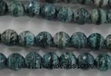 CAG6406 15 inches 8mm faceted round tibetan agate gemstone beads