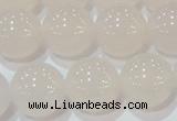 CAG6505 15.5 inches 14mm round Brazilian white agate beads