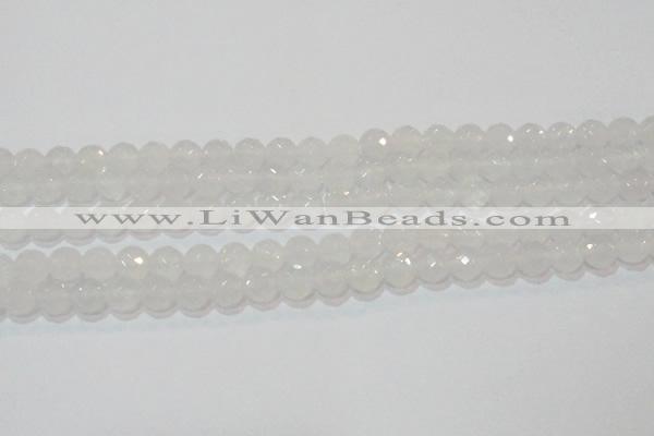 CAG6513 15.5 inches 10mm faceted round Brazilian white agate beads