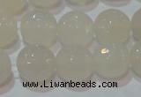 CAG6515 15.5 inches 14mm faceted round Brazilian white agate beads