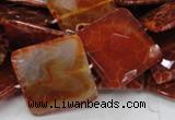 CAG652 15.5 inches 30*30mm faceted square natural fire agate beads