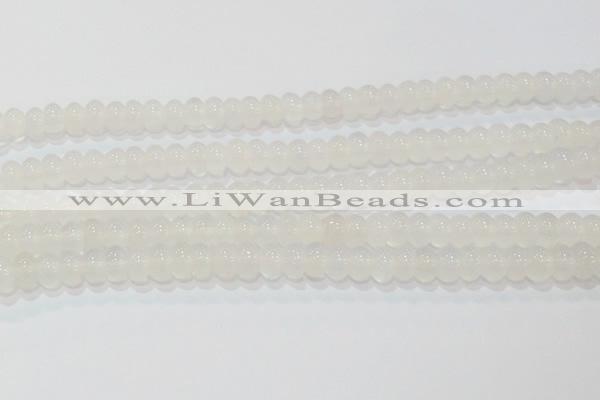 CAG6522 15.5 inches 6*10mm rondelle Brazilian white agate beads