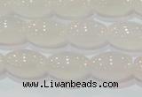 CAG6525 15.5 inches 8*12mm rice Brazilian white agate beads