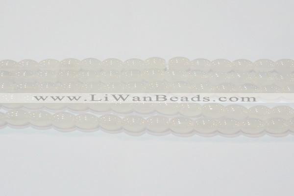 CAG6525 15.5 inches 8*12mm rice Brazilian white agate beads