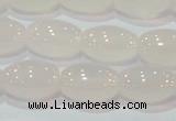 CAG6526 15.5 inches 10*14mm rice Brazilian white agate beads