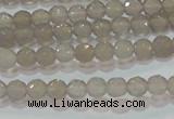 CAG6535 15.5 inches 4mm faceted round Brazilian grey agate beads