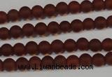 CAG6550 15.5 inches 4mm round matte red agate beads wholesale