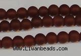 CAG6551 15.5 inches 5mm round matte red agate beads wholesale