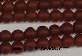 CAG6552 15.5 inches 6mm round matte red agate beads wholesale