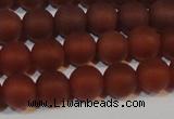 CAG6553 15.5 inches 7mm round matte red agate beads wholesale