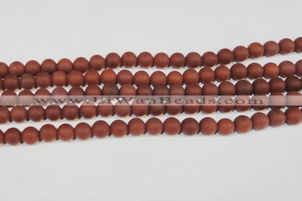 CAG6554 15.5 inches 8mm round matte red agate beads wholesale