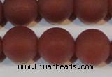 CAG6559 15.5 inches 18mm round matte red agate beads wholesale