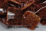 CAG656 15.5 inches 18*18mm faceted rhombic natural fire agate beads