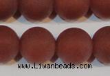 CAG6560 15.5 inches 20mm round matte red agate beads wholesale