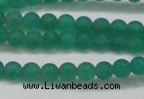 CAG6566 15.5 inches 4mm round matte green agate beads wholesale