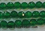 CAG6612 15.5 inches 6mm faceted round green agate gemstone beads