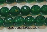 CAG6614 15.5 inches 10mm faceted round green agate gemstone beads