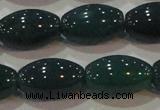 CAG6624 15.5 inches 11*17mm rice green agate gemstone beads