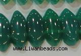 CAG6640 15.5 inches 8*20mm marquise double drilled green agate beads