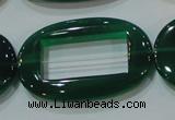 CAG6646 15.5 inches 25*38mm oval green agate gemstone beads