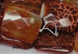 CAG665 15.5 inches 22*30mm faceted rectangle natural fire agate beads