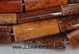 CAG668 15.5 inches 15*35mm rectangle natural fire agate beads