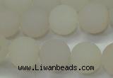 CAG6681 15 inches 10mm round white pilates agate beads