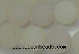 CAG6682 15 inches 12mm round white pilates agate beads